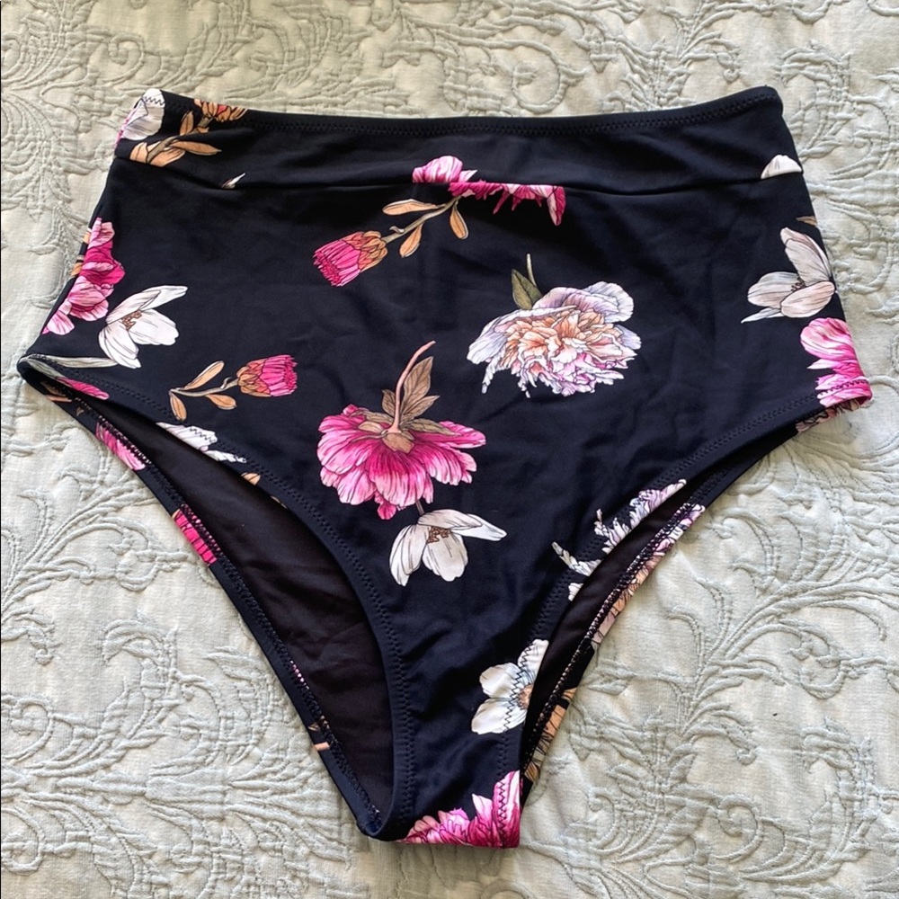 Floral High-Waisted Bikini Bottom